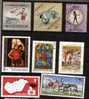 Lot De 8 Timbres Sur Divers Themes - Sport - Avions - Animaux - Vitraux - Etc... - Plaatfouten En Curiosa