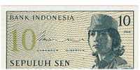 INDONESIA,10 SEN 1964 K92 SC  DL-3453 - Indonésie
