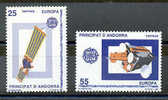 SERIE 2 TIMBRES NOUVEAUX L´ANDORRE - 1991 EUROPA CEPT ESPACE SATELLITES - 1991