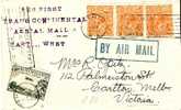 AUS207 / Erster Transcontinental WA-VIC  Aerial Mail, , Luftpost-Werbung, 1929 - Covers & Documents