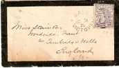 VIC086 / Salem 1876, Via Tunbridge, Elbourn  -  England - Covers & Documents