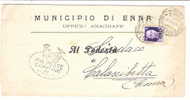 3296)lettera Con 50c Imperiale P.M. Da Enna A Calascibetta Il 22-3-1945 - Poststempel