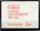 Suède ** Carnet N° C588 - Université De Lund - 1951-80