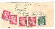 3784)lettera Con 4x20c + 25c Imperiale Da Piazza Armerina A Enna Il 10-11-1944 - Poststempel