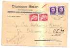 3793)cartolina Con 2x50c  Imperiale P.M. + 2x20c Imperiale Da Cremona A Pescara Il 2-8-1945 - Poststempel