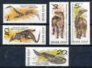 RUSSIA  1990  FAUNA. ANIMALI FOSSILI PREISTORICI. 5 VALORI MNH** SERIE COMPLETA - Fossiles