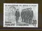 TIMBRE NOUVEAU ANDORRE 1981 SERVICE DE L´ORDRE - POLICIER POLICE GENDARMERIE 50 ANNIVERSAIRE - Polizei - Gendarmerie
