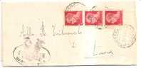 3822)lettera Con 3x20c Imperiale Da Barrafranca A Enna Il 26-2-1945 - Poststempel
