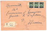 3846)raccomandata Con 3x2£ Luogotenenza Da Messina A Città Il 24-5-1945 - Poststempel