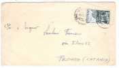 3861)lettera Con 25£ Turistica Da Pedara A Città Il 13-10-1945 - Poststempel