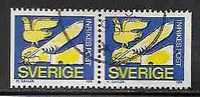 SWEDEN - PIGEON Et CORRESPONDANCE - Yvert # 1039a - SE-TENANT PAIR   - VF USED - Piccioni & Colombe