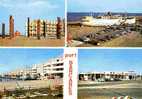 CPSM. PORT BARCARES. LA MUSEE DE LA MER. LE LYDIA. LE PORT ST ANGE ET HOTEL "SUISSE BORDEAUX". DATEE 1974. - Port Barcares