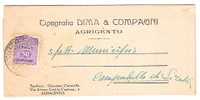 3908)lettera Con 50c Amm Lire Da Agrigento A Campobello Di Licata Il 11-8-1944 - Poststempel