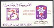 Yemen, BL62 **, Michel = 20 Euro (Z14014) - Hiver 1968: Grenoble