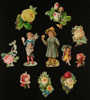 11 DECOUPIS ANCIENS FLEURS ET ENFANTS - DIE-CUT - Flowers