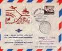 LUXEMBOURG-1er VOL POSTAL AMSTERDAM-LUXEMBOURG-NICE-MADRID DU 24-4-1956  KLM ROYAL DUTCH AIRLINES LIGNES AERIENNES ROYAL - Maschinenstempel (EMA)