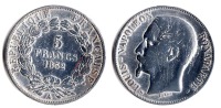 ** 5 FRANCS NAPOLEON 1852 A TETE NUE Argent TTB-  *A162* - 5 Francs