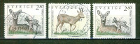 Chevrette Et Faon, Chevreuil Male - SUEDE - Animaux Sauvages - N° 1686-1689 - 1992 - Gebruikt