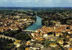 Carte Postale 16.  Confolens Le Pont Neuf Et Pont Vieux Sur La Vienne  Vue D´avion Trés Beau Plan - Confolens