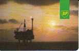 UNITED KINGDOM  SCOTLAND 100 U OIL DRILLING RIG AT SUNSET BP PETROL LOGO  AUTELCA (RED) READ DESCRIPTION !! - [ 2] Oil Drilling Rig