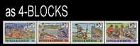 ANTIGUA & BARBUDA 1987 Scouting Animals, IMPERF.4-BLOCKS (16 Stamps)  [non Dentelé,Geschnitten,no Dentado,non Dentellato - Sonstige & Ohne Zuordnung