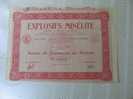 1928 TITRE & ACTION "SCRIPOPHILIE"EXPLOSIFS MINELITE S.A.  "THEME DE LA MINE "SIEGE PARIS - Mines