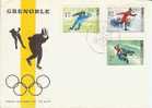 Jeux Olympiques 1968 Pologne FDC  Patinage  Sur Glace, Ice Skating  Ski De Fond Langlauf  Sci Di Fondo  Luge Slittino - Hiver 1968: Grenoble