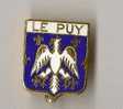 BROCHE DE " LE PUY " émaillé Blanche Et Bleu ( Fleur De Lyse) - Broschen