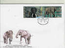 ELEPHANT SUPERBE FDC THALANDE 2 VALEURS 2003 POUR LES 10 NAS DES RELATIONS DIPLOMATIQUES THAILANDE AFRIQUE DU SUD - Olifanten