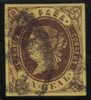 Edifil 61 1862 1 Real Marrón Sobre Amarillo Usado, Catálogo 24 Euros - Gebraucht