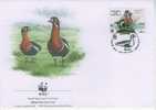 W0021 Bernache A Coup Roux Branta Ruficollis Ukraine 1998 FDC Premier Jour WWF - Geese