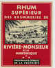 868 / ETIQUETTE DE RHUM  SUPERIEUR DES RHUMMERIES RIVIERE MONSIEUR - Rhum