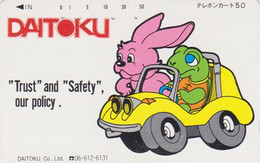Télécarte JAPON / 330-36279 - ANIMAL - GRENOUILLE & LAPIN En Voiture - FROG & RABBIT In A Car JAPAN Free Phonecard - Lapins