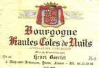 Etiquette De Vin Bourgogne - Htes Cotes De Nuit "Barciet" - Bourgogne