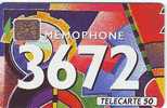 MEMOPHONE 3672 GEOMETRIE 50U SC4 10.92 BON ETAT N°S IMPACT - 1992