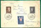 AUSTRIA - 1956 COVER WIEN To BUENOS AIRES - SPECIAL CANCEL And CINDERELLA From WIENER MESSE - Yvert # 857 - 861 - Covers & Documents