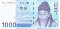 COREA / KOREA   DEL  SUR   1.000   WON  2.007    PLANCHA/UNC/SC     DL-6308   A - Korea, South