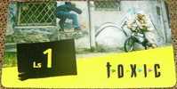 Latvia- BOY WITH BMX BIKE -TOXIC- PREPAID USED CARD-1Ls - Lettonia