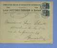 Lettre TP Germania Cachet Allemand ATH 2 1915 - Censure ATH - Entete "VINS  LEON POTTIEZ BELOEIL" (VK) - OC1/25 General Government