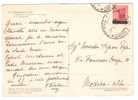 312) Cartolina  Con 1,20£. Sù 20c. Monumenti Distrutti Da Catania A Modica Il 3-1-1945 - Marcofilie