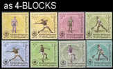 AFGHANISTAN 1963, Sports Asian Games, IMPERF.4-BLOCKS:8 (32 Stamps)  [non Dentelé,Geschnitten,no Dentado,non Dentellato, - Afghanistan