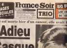 France Soir 1 Octobre 1985 - SIMONE SIGNORET - César - Lille - Lourdes - Rainbow Warrior - Nouméa - Gorbatchev... - Allgemeine Literatur