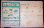 Esperanto,Germany,Globe,World,Welt,vintage Postcard,damaged - Esperanto