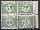 Belgie OCB TX36 (**) In Blok Van 4. - Timbres