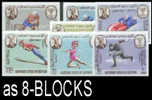 ADEN-Kathiri State Of Seiyun 1967, Olympics Grenoble, IMPERF.8-BLOCKS:7 (56 Stamps)  [non Dentelé, Geschnitten - Winter 1968: Grenoble