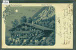 CHALET SUISSE AU CLAIR DE LUNE  - SCHWEIZERHAUS IM MONDSCHEIN  - LITHO A LA LUNE - TB - Mon