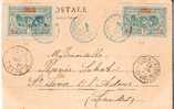 Faf088/ Obock 5 C. 2 X 1901 Auf AK Djibouti-Markt - Covers & Documents