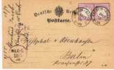 Brs205/ Coeslin Bahnhof 1874 Auf Paar Mi. 16, Reichspostkarte - Storia Postale