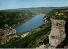 CPSM.  NANTUA  ET SON LAC. VUE PANORAMIQUE SUR LES MONTS D'AIN DEPUIS LA COLONNE. DENTELLEE. - Nantua