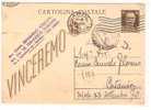 12748)intero Postale Vinceremo Con 30c Imperiale Da Napoli A Catania Il 21-7-1944 - Poststempel